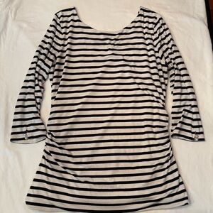 White House Black Market Women’s Black Stripe XL Long rayon stretch